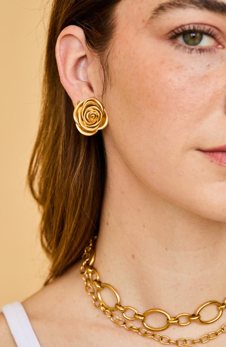 Petit Moments Brai Rose Stud Earrings, Alternate, color, 