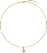 D.LOUISE Pleated Clover Pendant Necklace