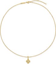 D.LOUISE Pleated Clover Pendant Necklace