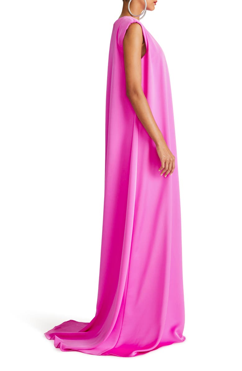 HALSTON Tara Pleat Drape Satin Gown, Alternate, color, 