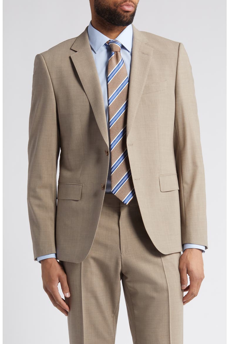Huge Stretch Wool Suit, Alternate, color, MEDIUM BEIGE