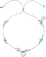 Estella Bartlett Louise Heart & Flower Beaded Slide Bracelet