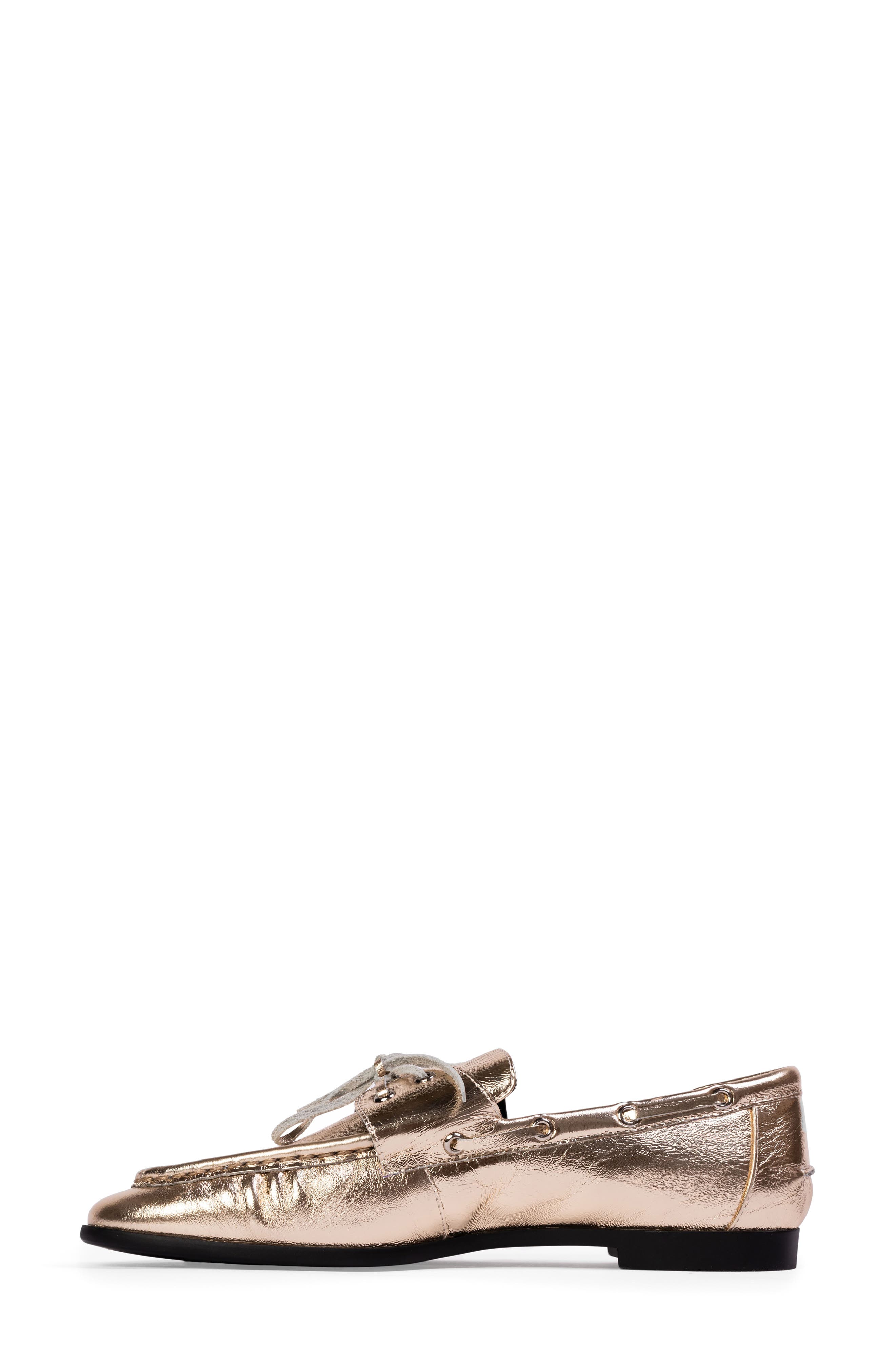 Davy Boat Shoe, Alternate, color, GOLD CRINKLE