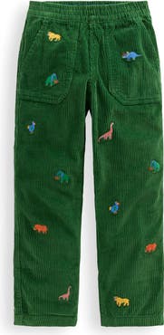 Mini Boden Kids' Dino Embroidered Corduroy Pull-On Pants