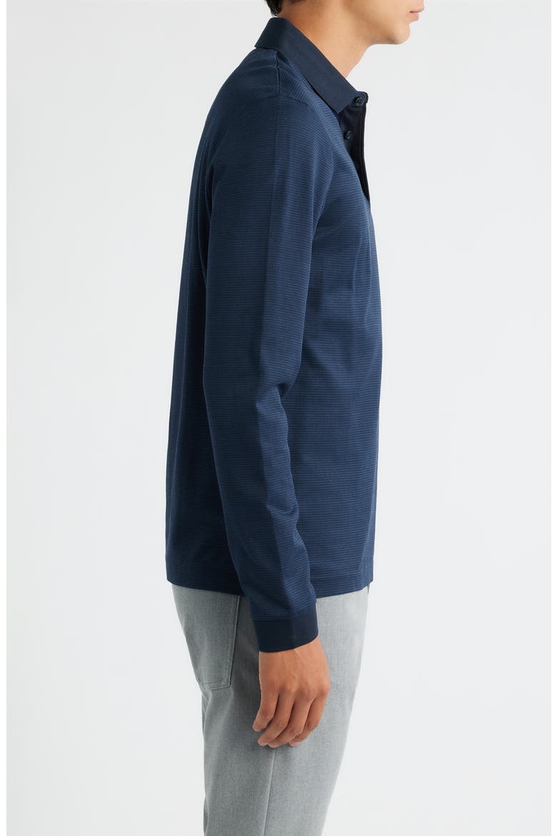 Pado Long Sleeve Cotton Polo, Alternate, color, DARK BLUE