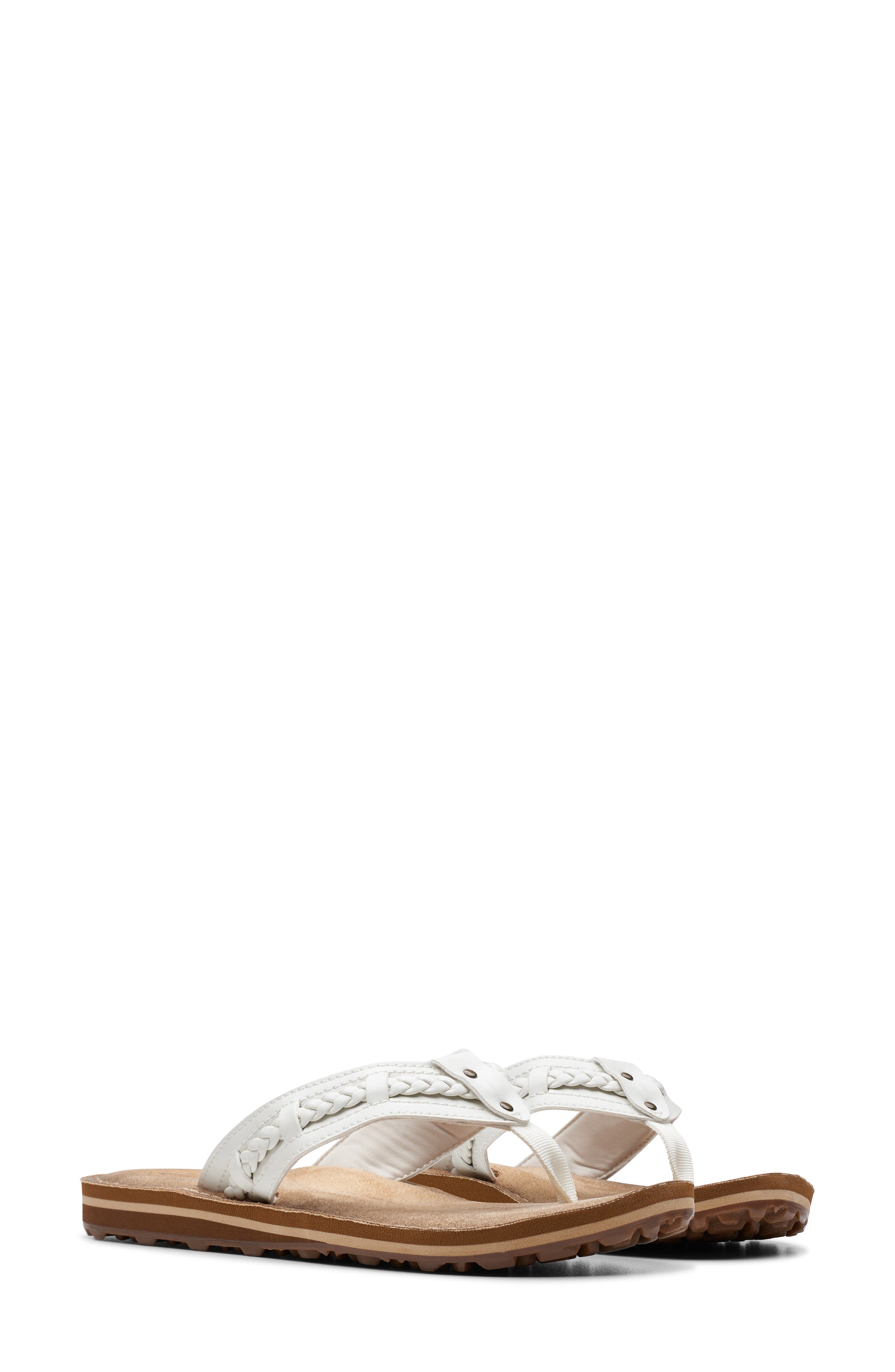 Clarks<sup>®</sup> Fenner Nerica Flip Flop, Alternate, color, Off White