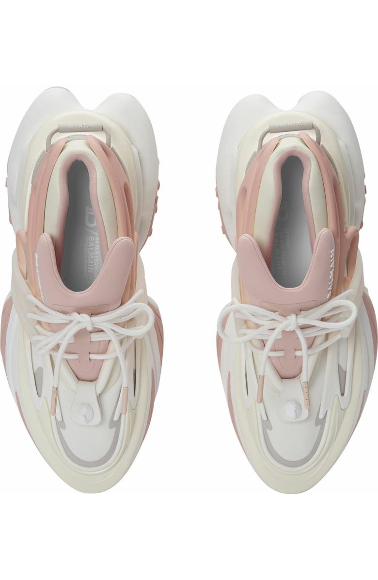 Balmain Unicorn Low Trainers In Neoprene And Calfskin, Alternate, color,