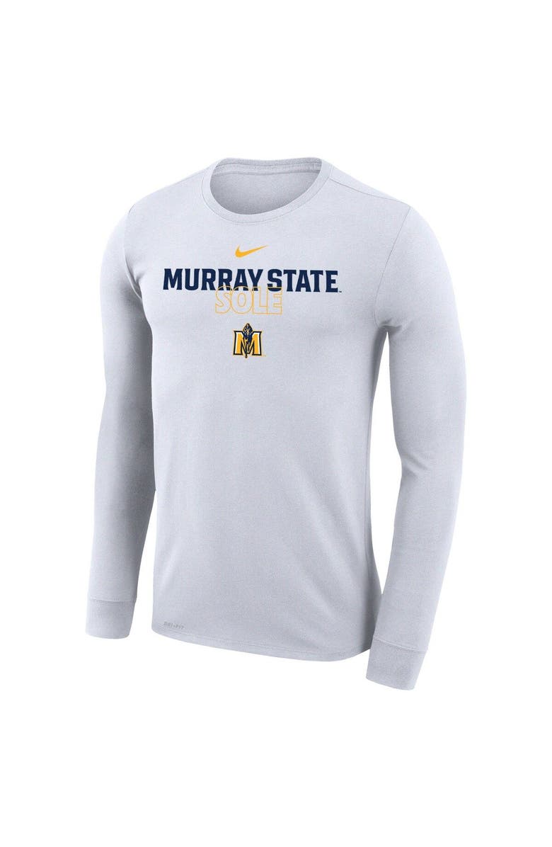Nike White Murray St. Racers 2023 On Court Bench Long Sleeve T-Shirt, Alternate, color,