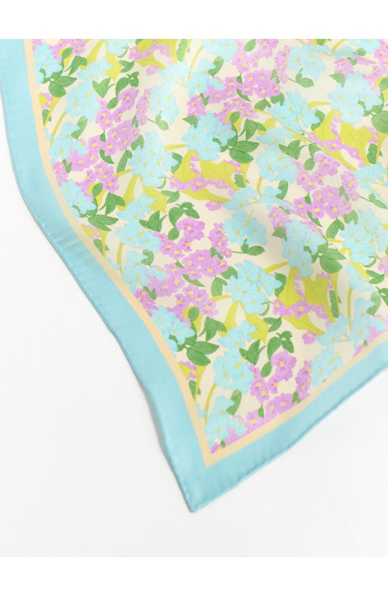 Lost Pattern "Rosebay" Silk Bandana Scarf, Alternate, color, Blue