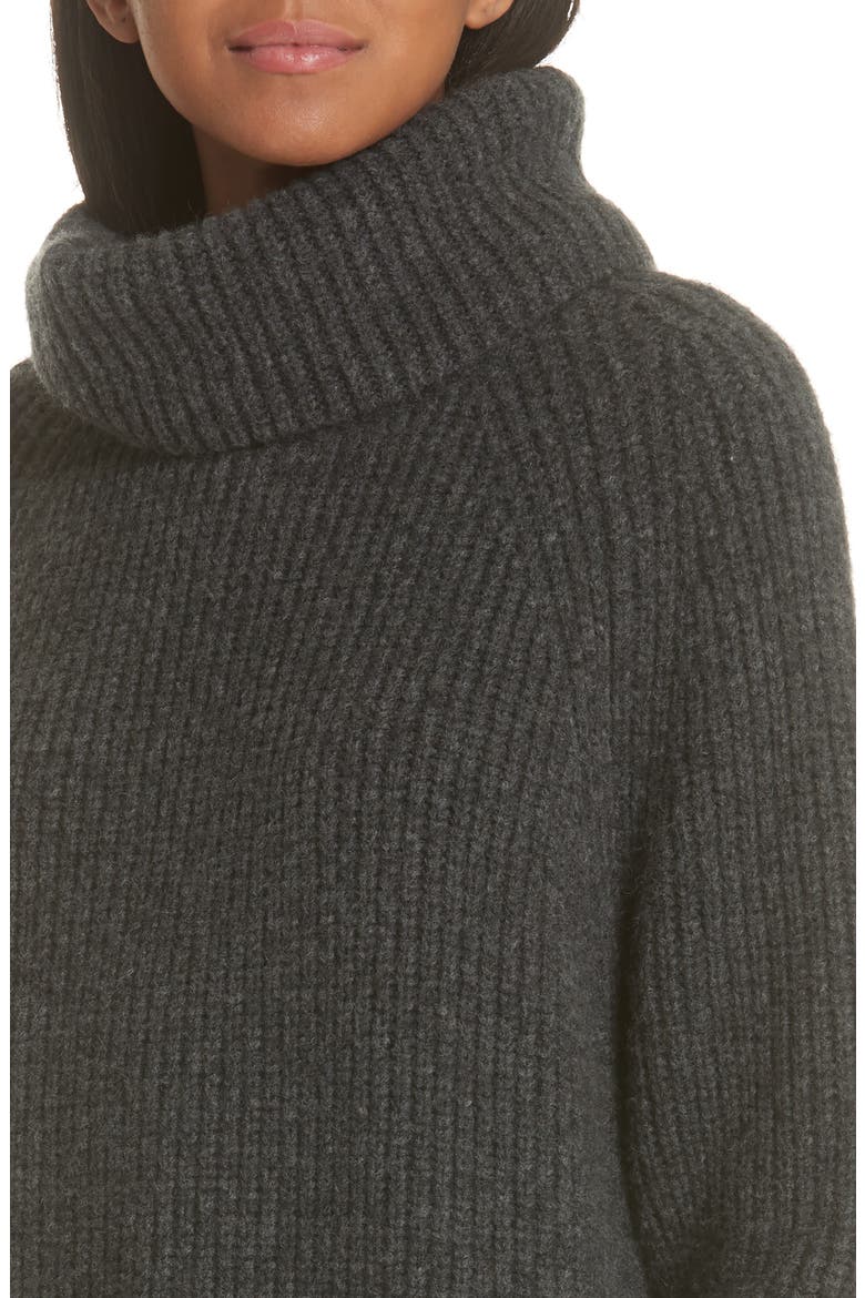 Anitra Rib Knit Turtleneck Sweater, Alternate, color, CHARCOAL