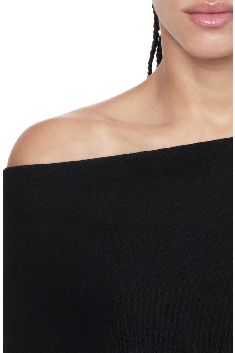 Ellie Off the Shoulder Dress, Alternate, color, BLACK