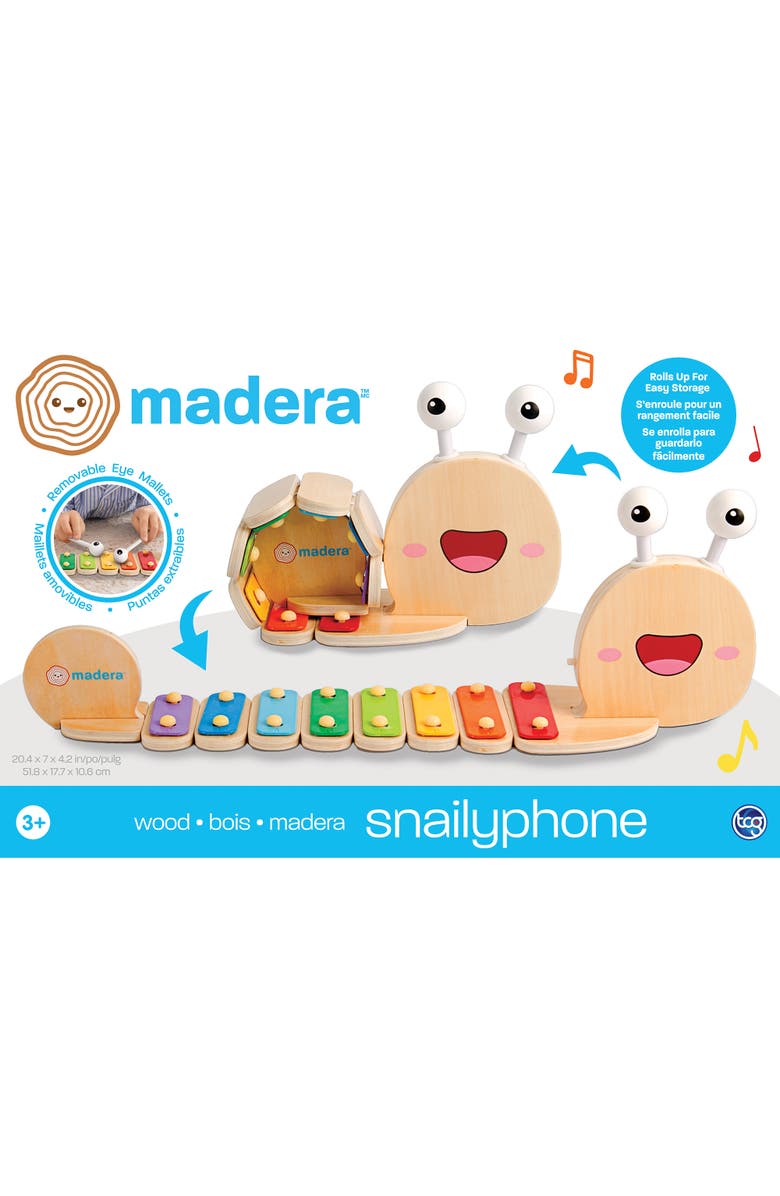 Madera Snailyphone Snaildesigned 8Key Xylophone,Ages 3+, Alternate, color, Multicolored