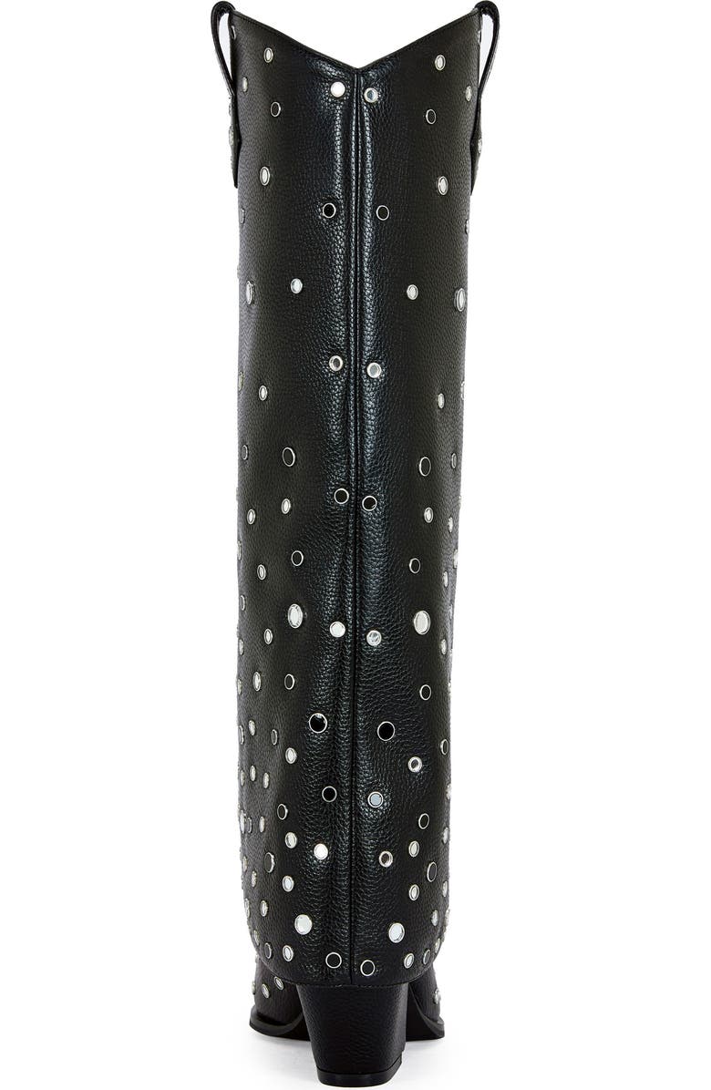 AZALEA WANG Madlock Embellished Western Boot, Alternate, color, Black
