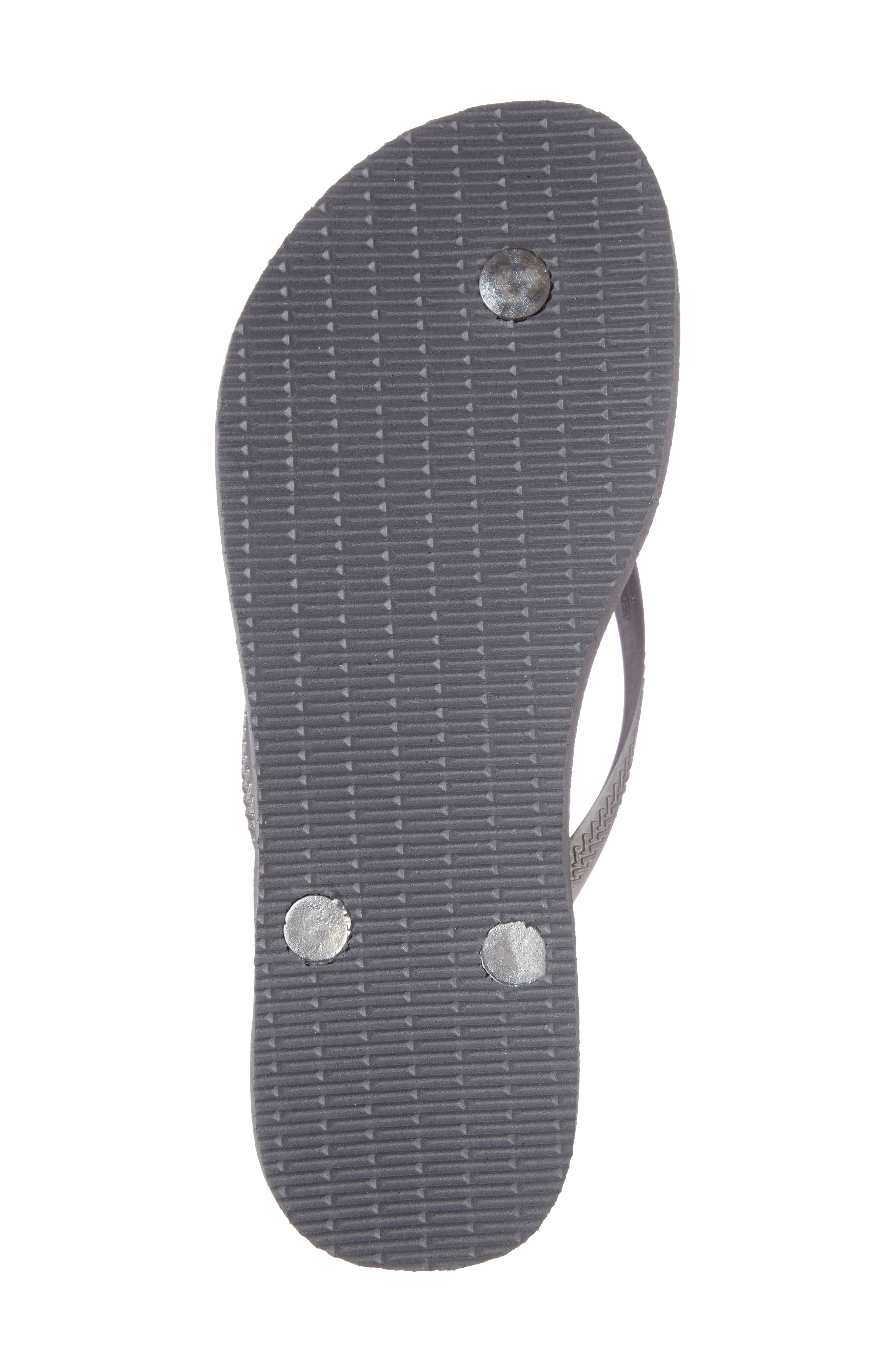 Slim Crystal Poem Flip Flop, Alternate, color, STEEL GREY