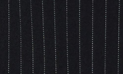Kenneth Cole Pinstripe Double Breasted Boyfriend Jacket In Black