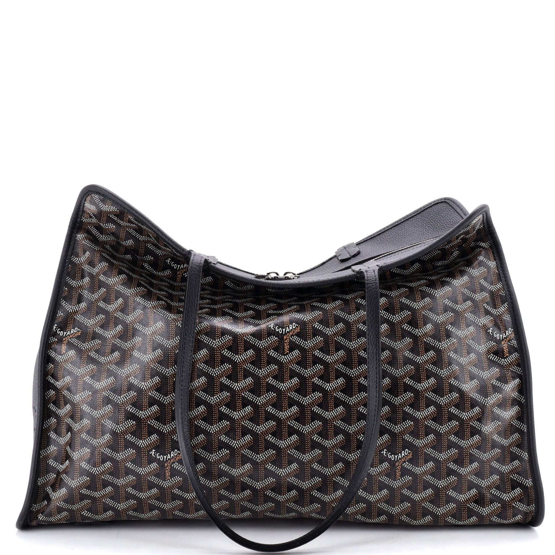 Pre-Owned Goyard Hardy Pet Carrier Coated Canvas PM, Main, color, Black