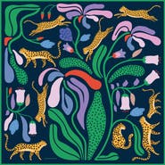 Jessie Zhao New York Double Sided Wool Silk Scarf Of Jungle Night