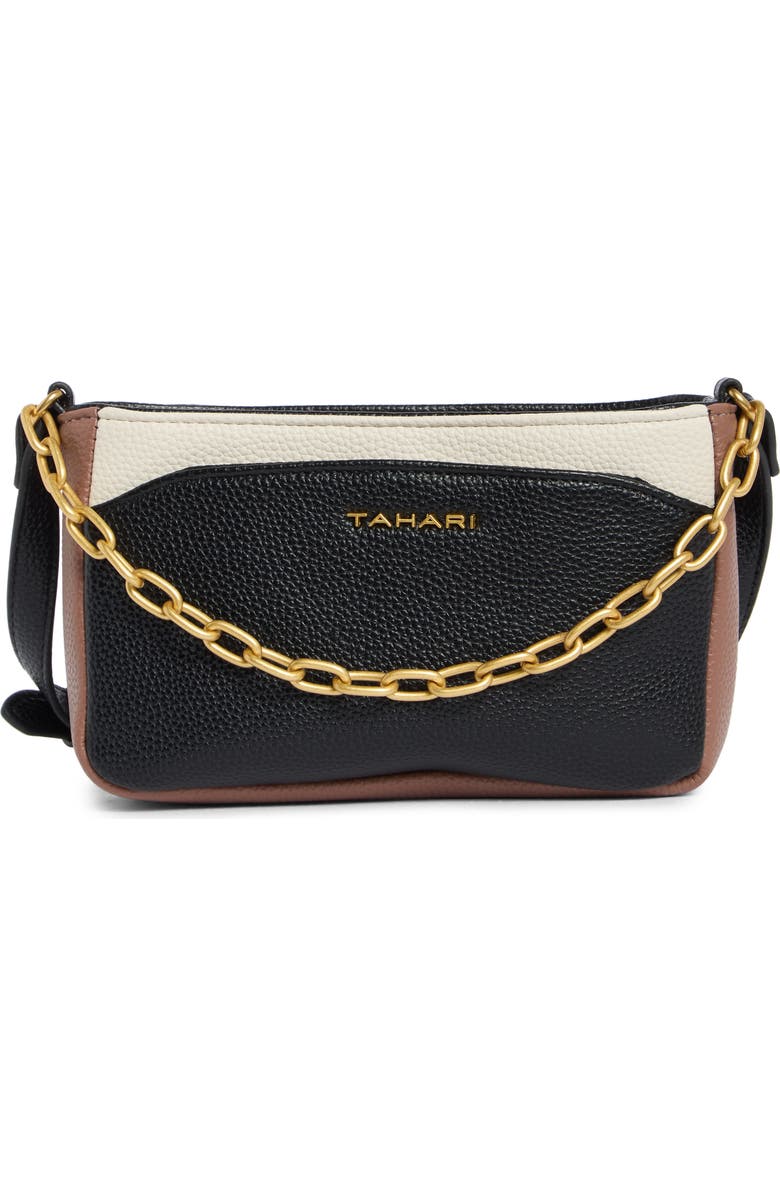 Tahari Hollis Crossbody Bag, Main, color, Black Block