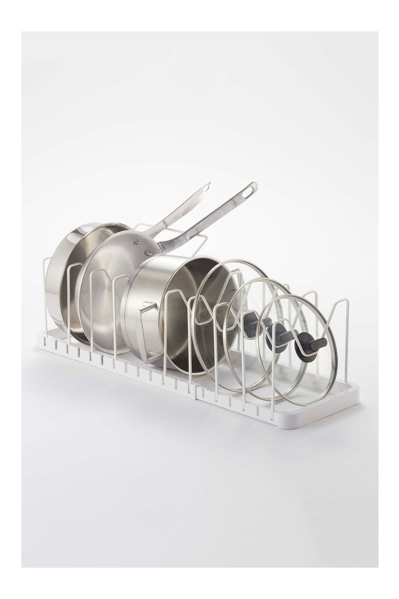 Adjustable Pot Lid Wire Organizer, Alternate, color, WHITE