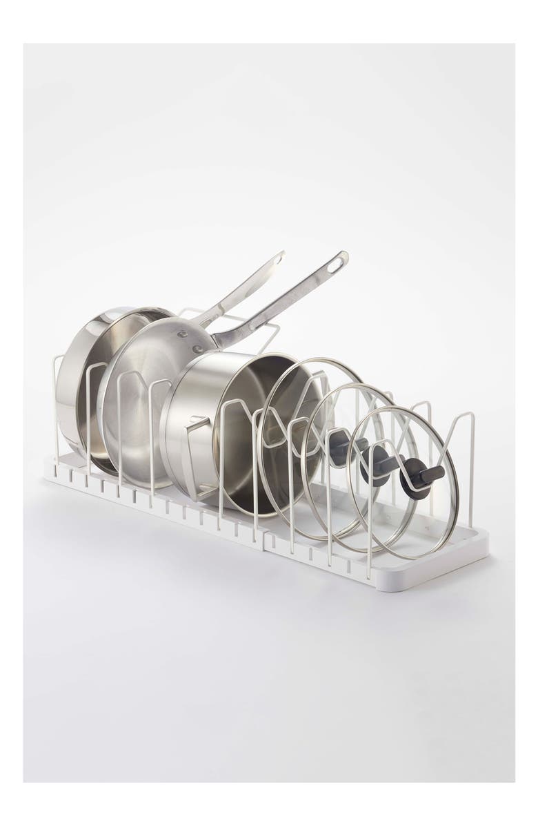 Yamazaki Adjustable Pot Lid Wire Organizer, Alternate, color, White