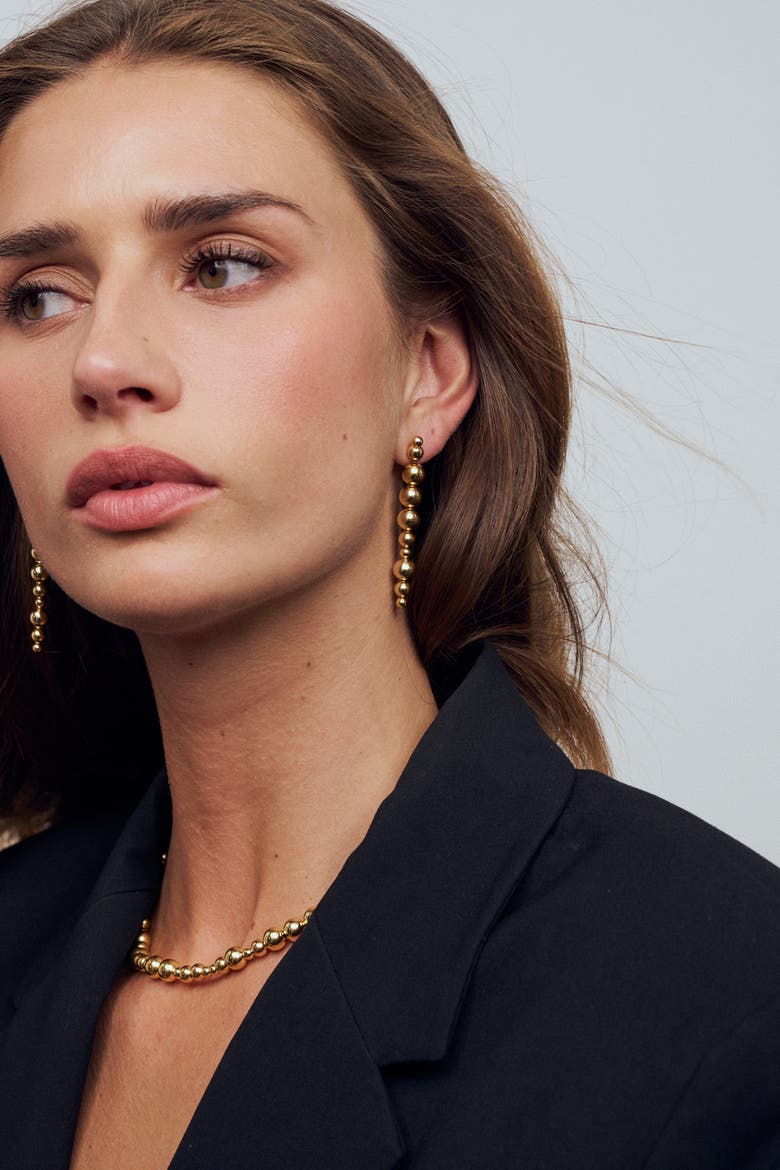 Earrings Bormio Lungo, Alternate, color, 18K Gold Plated