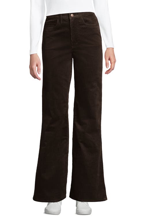 Lands' End Corduroy High Rise Classic Flare Pants In Brown