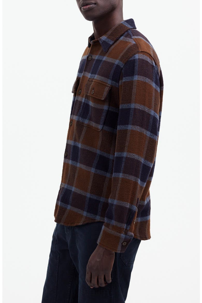 Easy Plaid Twill Shirt Jacket, Alternate, color, DARK COFFEE