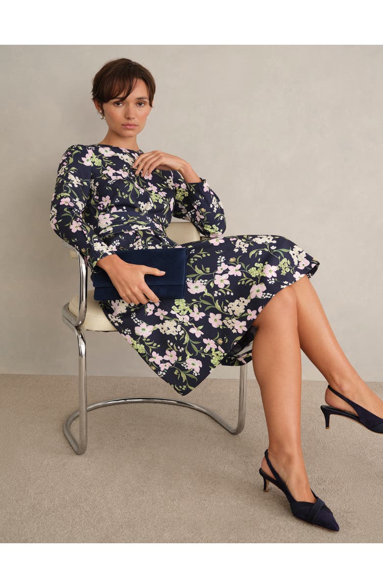 HOBBS LONDON Sabine Floral Dress, Alternate, color, Midnight Multi