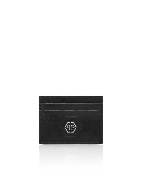 Saffiano Leather Card Holder Hexagon Unisex