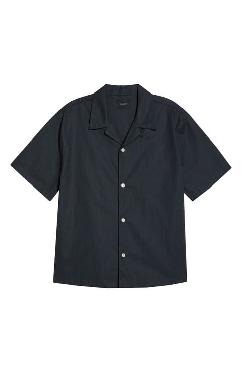 Elai Solid Cotton & Linen Camp Shirt