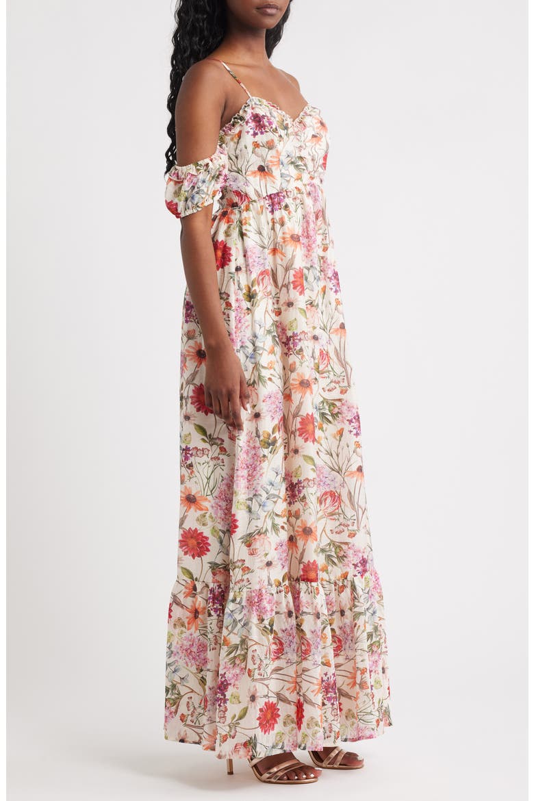 Panarea Floral Print Off the Shoulder Maxi Dress, Alternate, color, MULTI FLORAL