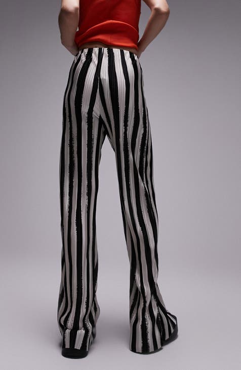 Stripe Wide Leg Trousers