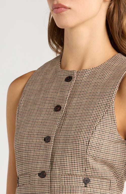 Blanknyc Plaid Crop Vest In Brown
