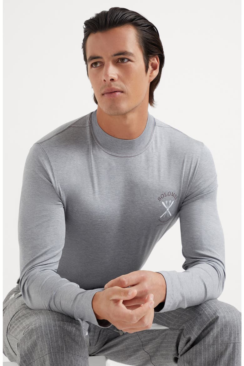T-shirt with embroidery, Alternate, color, Grey
