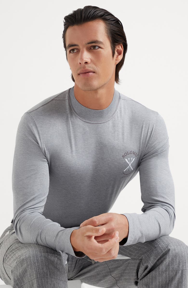 Brunello Cucinelli T-shirt with embroidery, Alternate, color, 