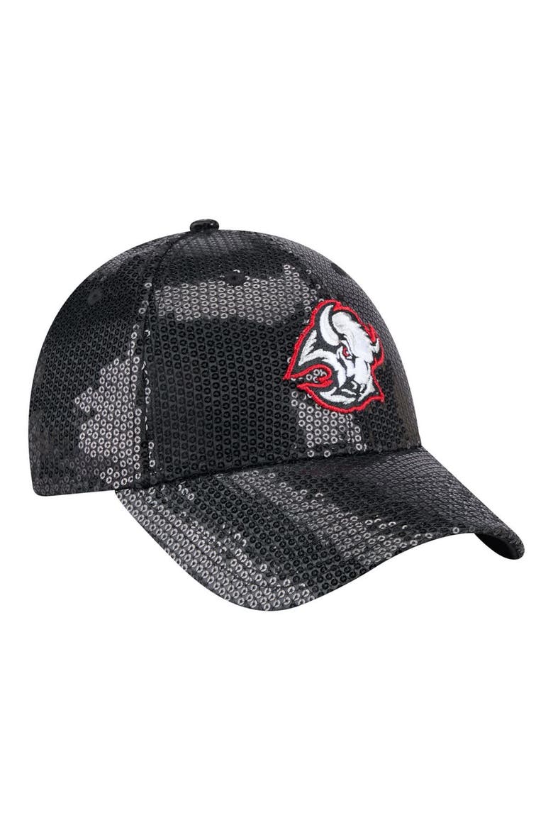 Women's New Era  Black Buffalo Sabres Sequin 9FORTY Adjustable Hat, Alternate, color, Black