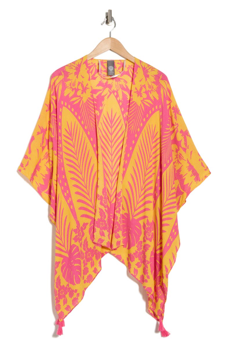Vince Camuto Tropical Print Duster, Main, color, Pink Lemonade