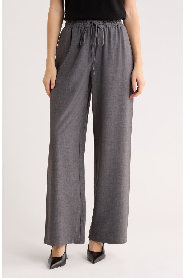 Brooklyn Pull-On Straight Leg Pants, Main, color, GREY CHARCOAL HEATHER