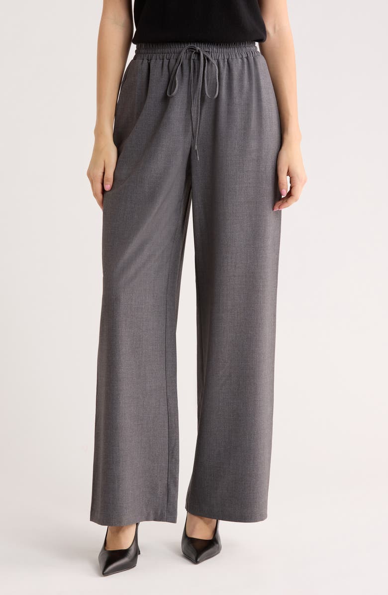 Leith Brooklyn Pull-On Straight Leg Pants, Main, color, Grey Charcoal Heather