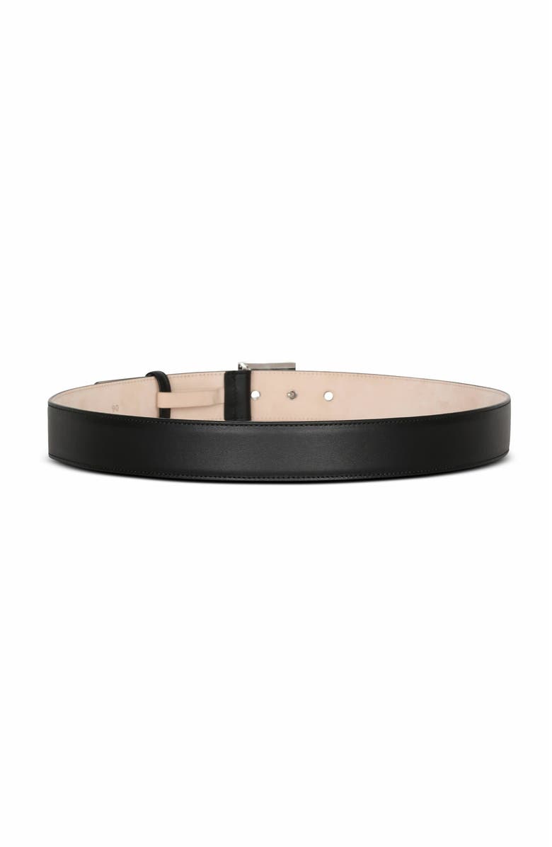 Balmain Leather P-Belt, Alternate, color, 