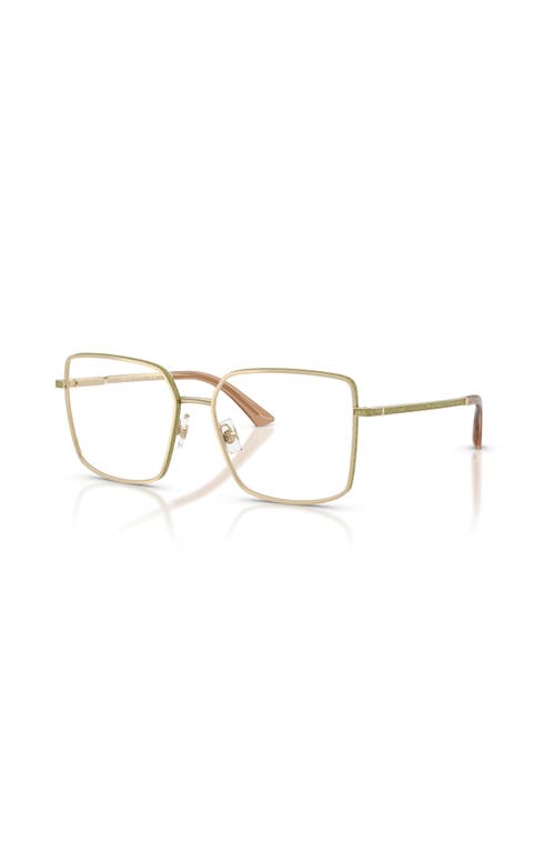 Jimmy Choo 53mm Square Optical Glasses In Gold