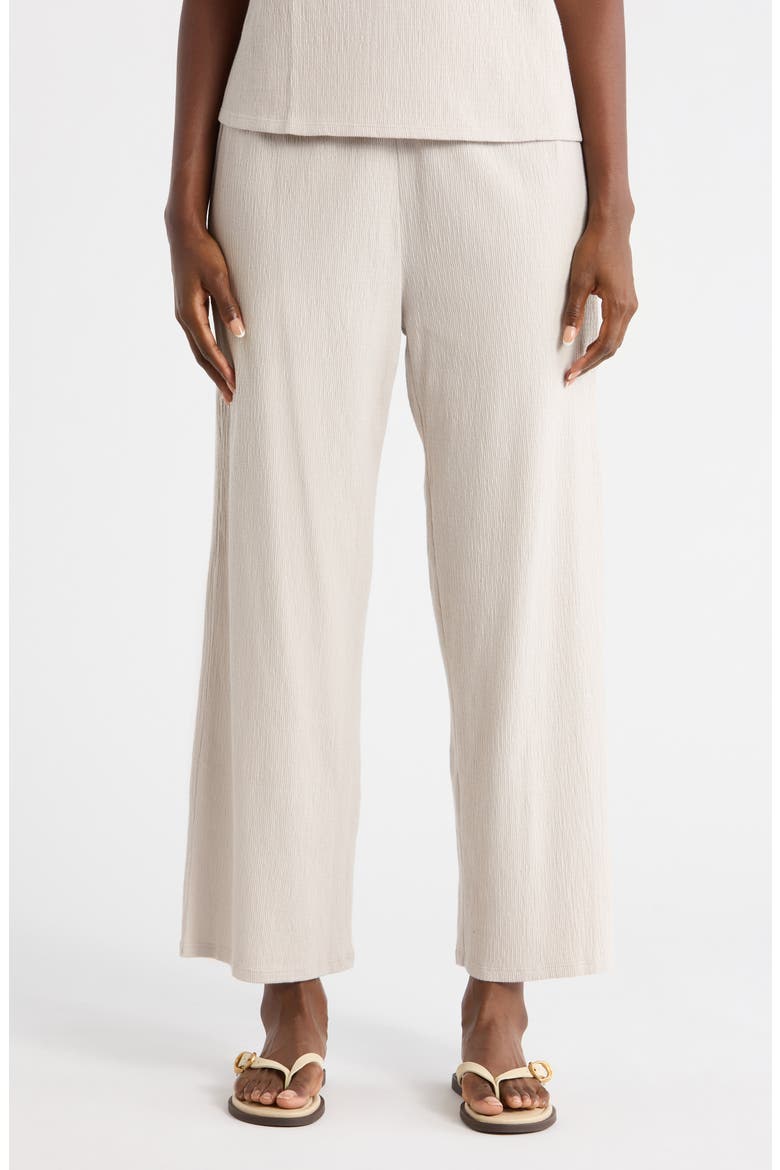 Jersey Ankle Wide Leg Pants, Main, color, CHALK