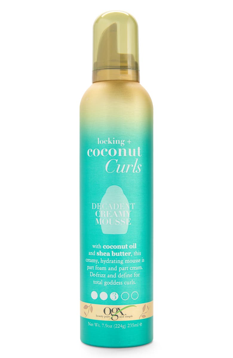 OGX Locking & Coconut Curls Decadent Creamy Mousse - 7.9 oz., Main, color, 