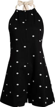 MAUDE CLUB Nica Polka Dot Romper