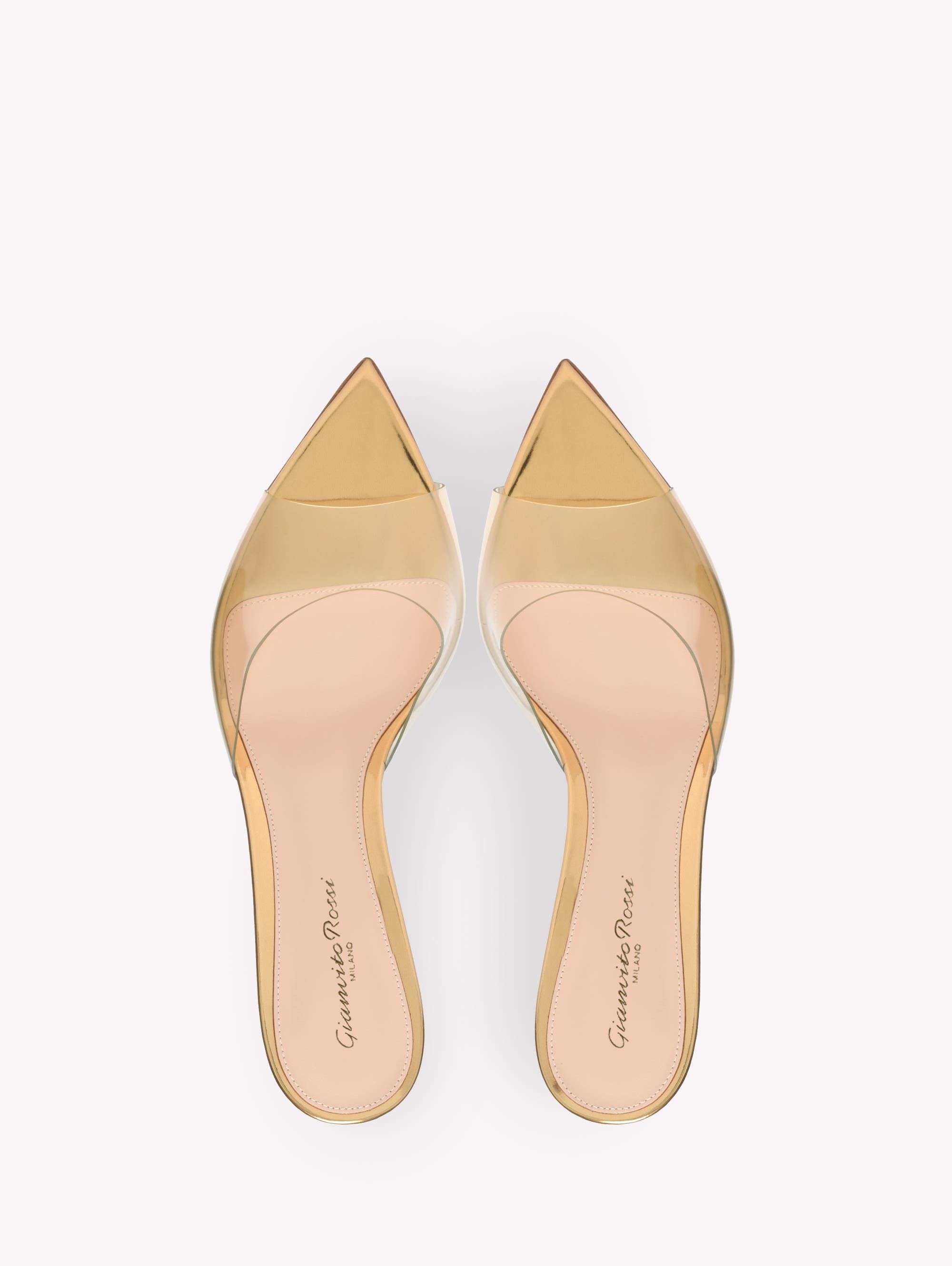 Gianvito Rossi Elle 55 Mules, Alternate, color, Metallic Gold Plastic