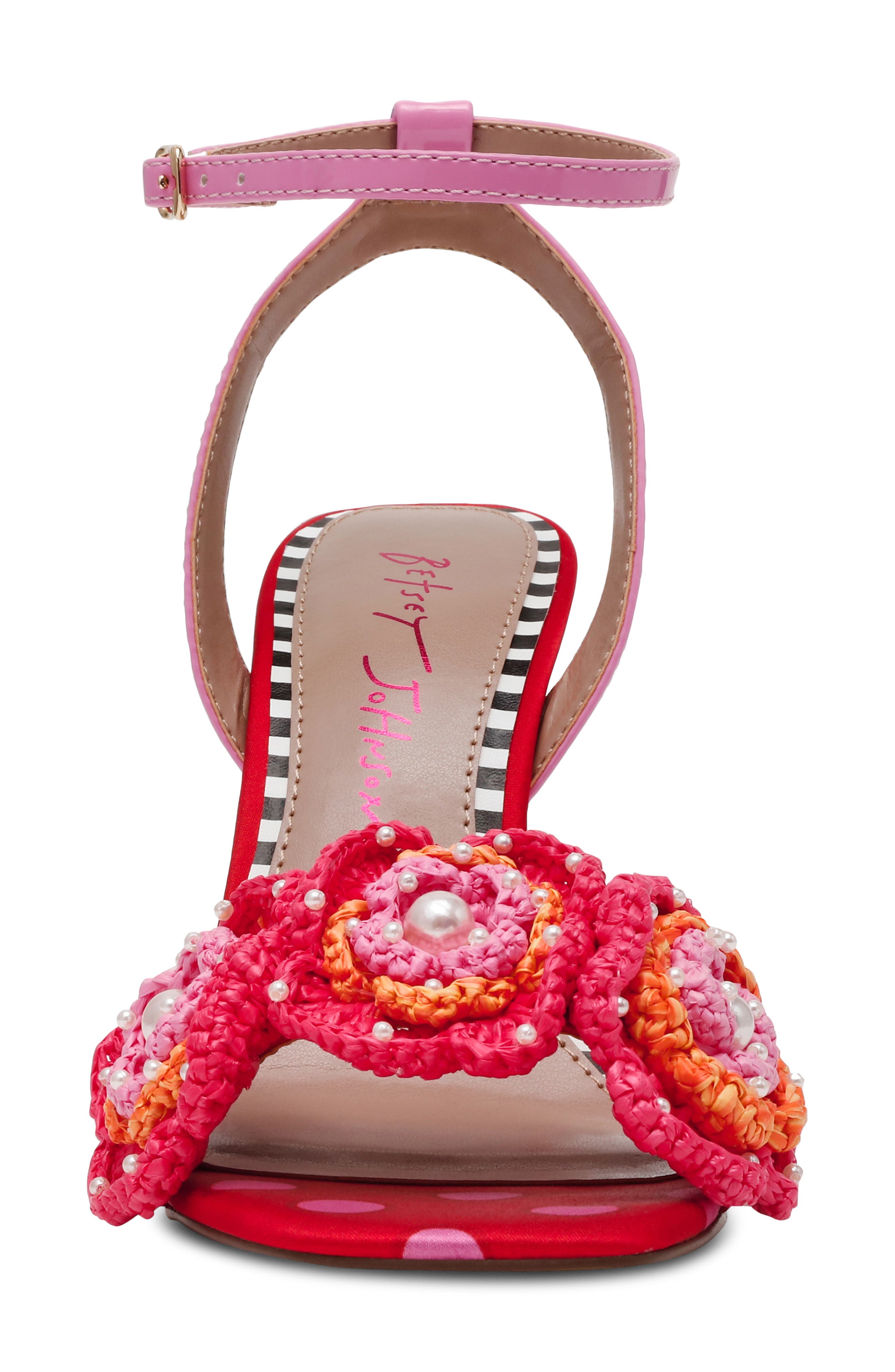 Betsey Johnson Ainsleyy Ankle Strap Sandal, Alternate, color, Red Multi