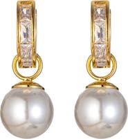 EYE CANDY LOS ANGELES Alessia CZ & Glass Pearl Drop Earrings