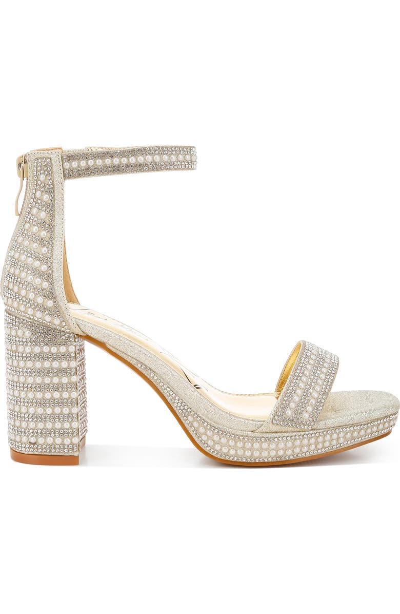 LONDON RAG Mejuri Faux Pearl Embellished Platform Sandal, Alternate, color, Gold