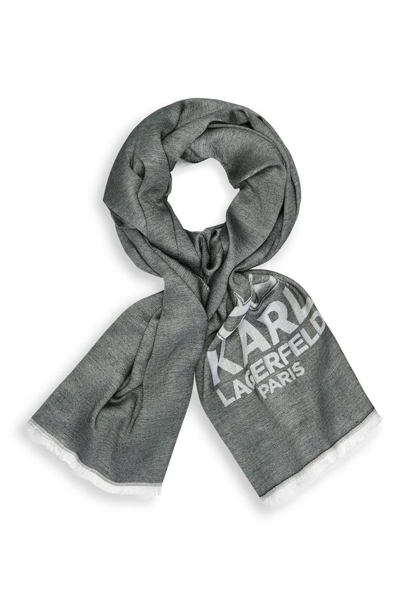 KARL LAGERFELD PARIS Karl Choupette Pashmina Scarf, Alternate, color, 