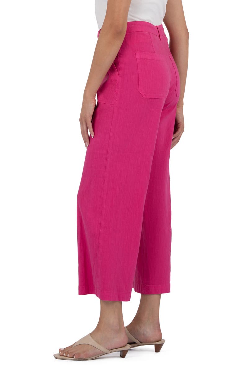 KUT from the Kloth Topaz High Waist Crop Wide Leg Linen Blend Pants, Alternate, color, 
